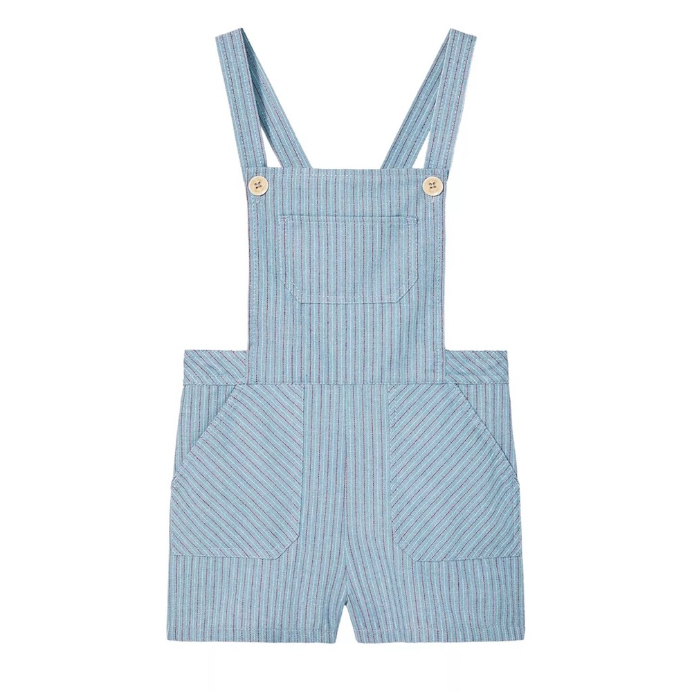 Zara Striped Overall Shorts ~ NWT